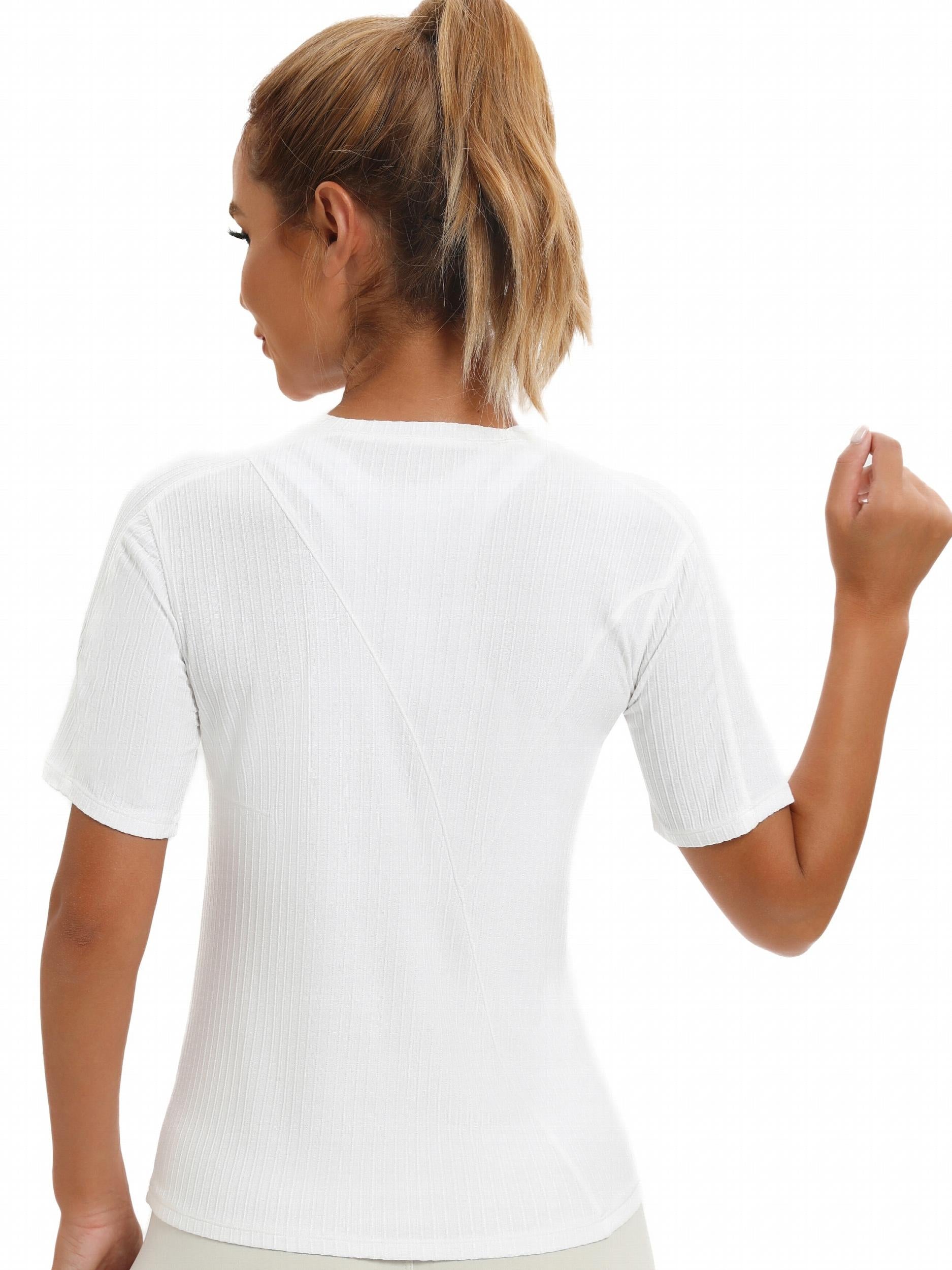 Women's Sports Yoga Short Sleeve T Shirt Casual Workout Top