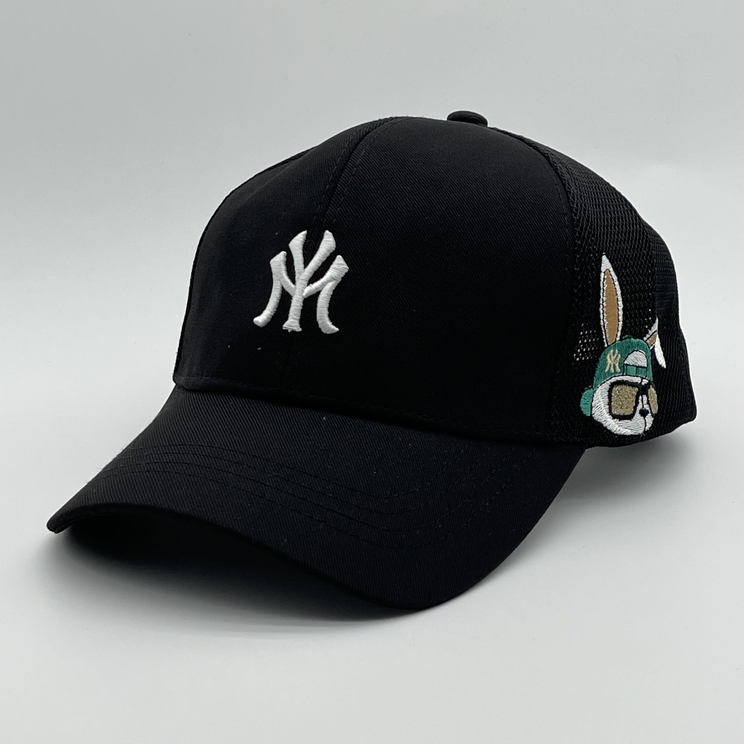 Rabbit Embroidery Trucker Hat Hip Hop Mesh Baseball Cap Unisex Sunshade Dad Hat