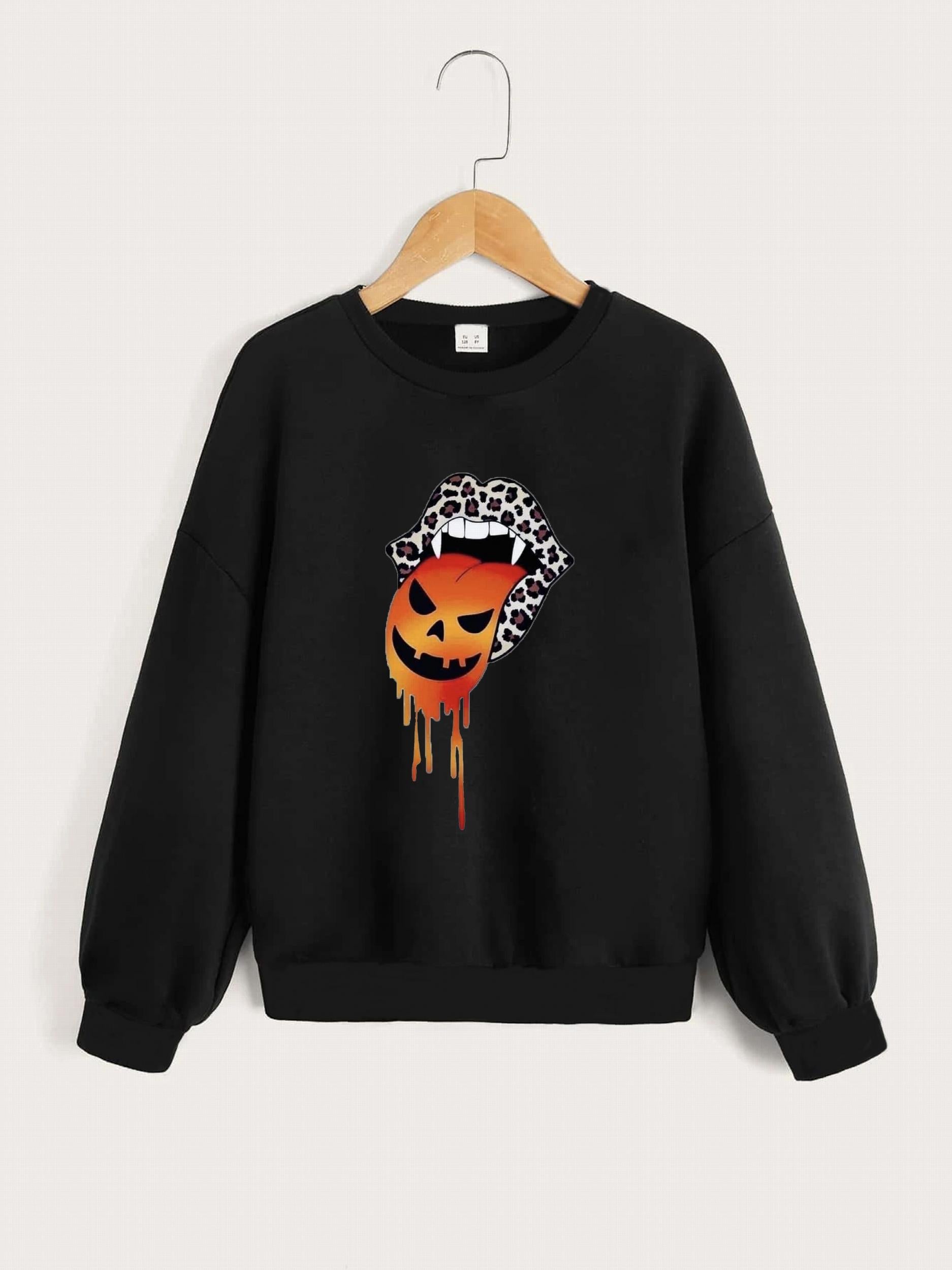 Fun Exhausted Skeleton Graphics Pullovers For Girls