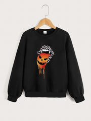 Fun Exhausted Skeleton Graphics Pullovers For Girls