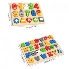 Educational Wooden Puzzles for Toddlers Animal Shaped Numbers And Letters
