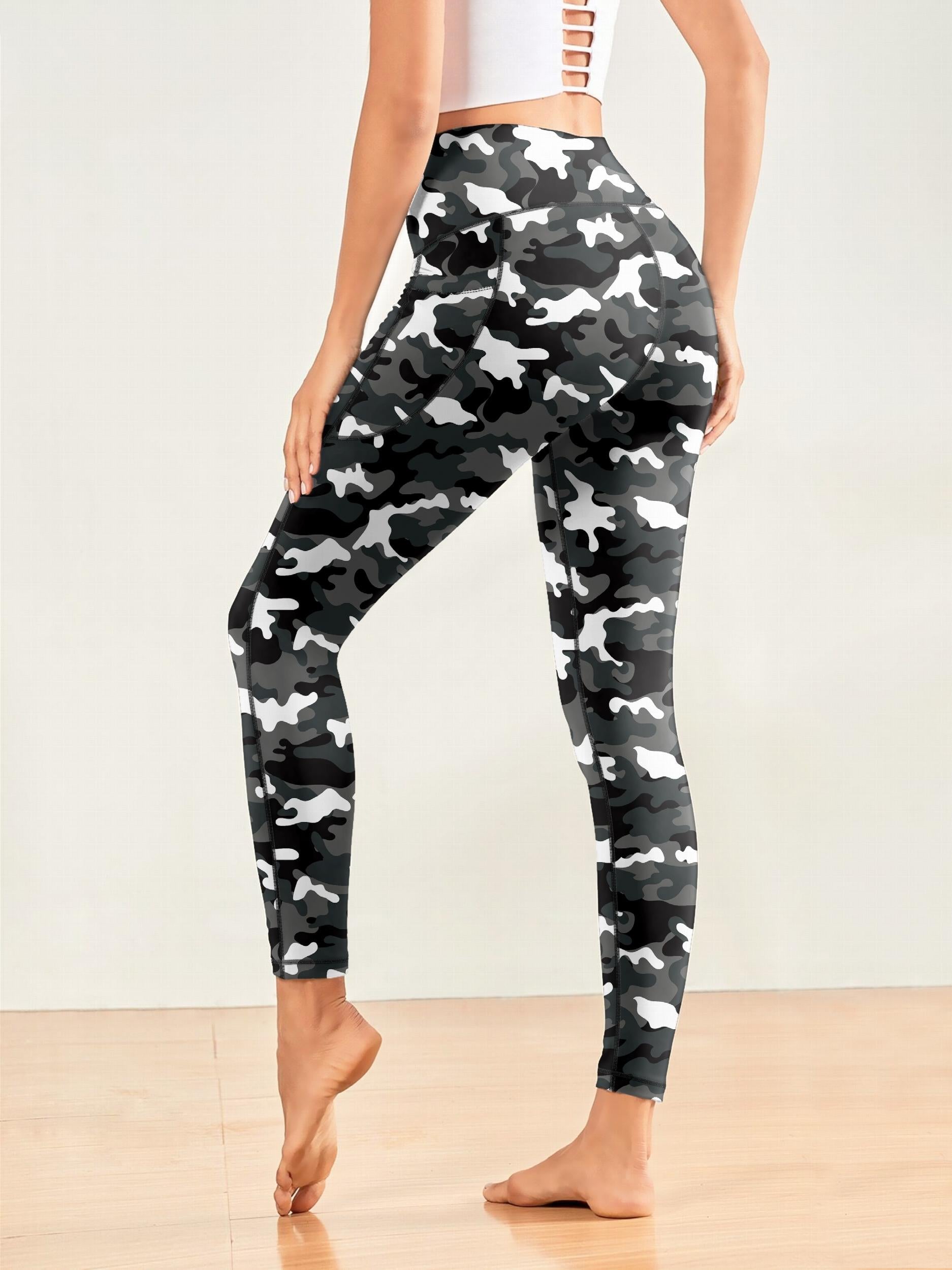 Camo Slim Fit Yoga Pants High Stretch With Pockets Fitness Yoga Leggings