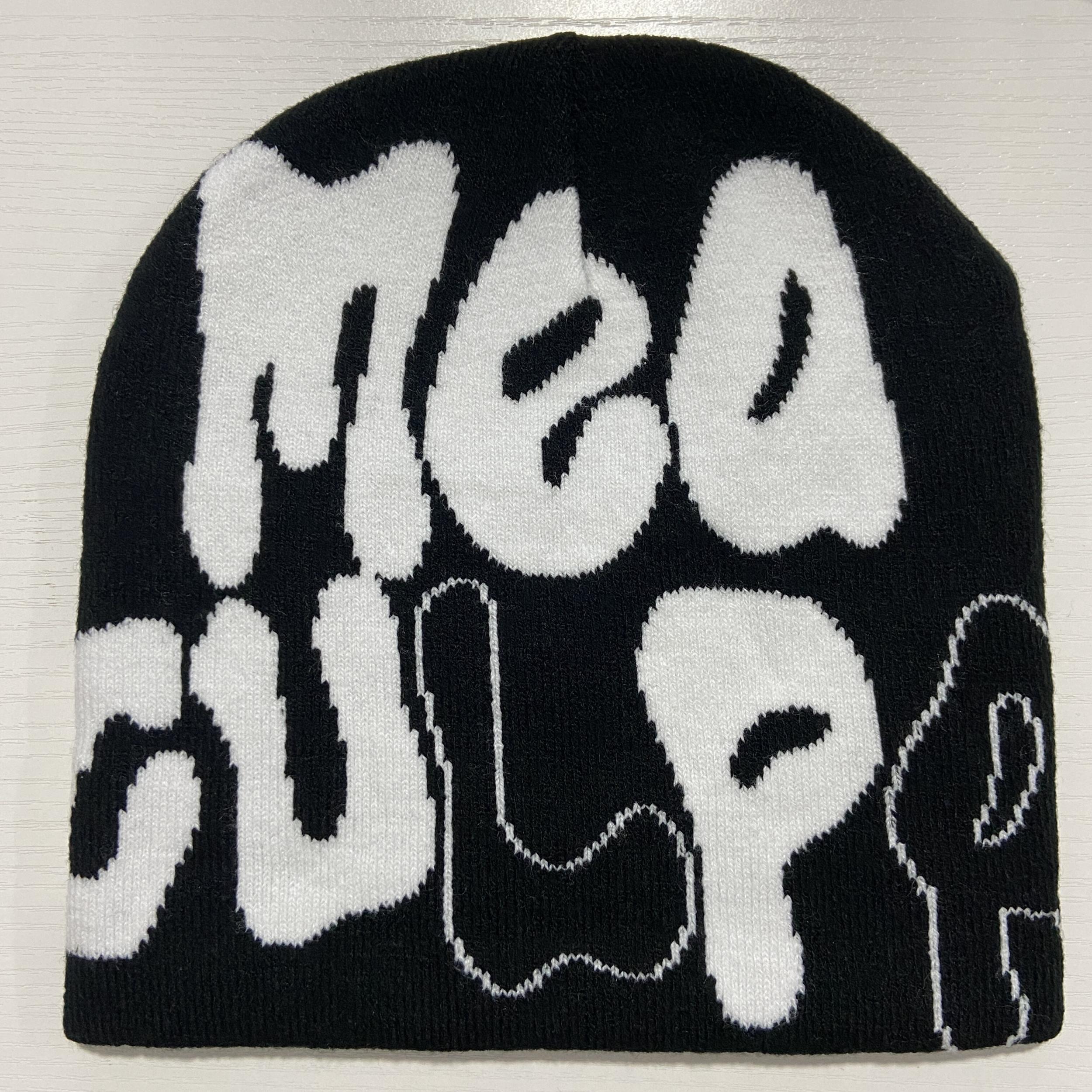 Y2K Knitted Jacquard Hip Hop Skull Cap Lightweight Warm Knit Hat