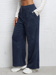 High Waist Wide Leg Pants with Pockets