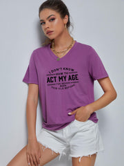 ACT MY AGE Loose Short Sleeve T-shirt for Women
