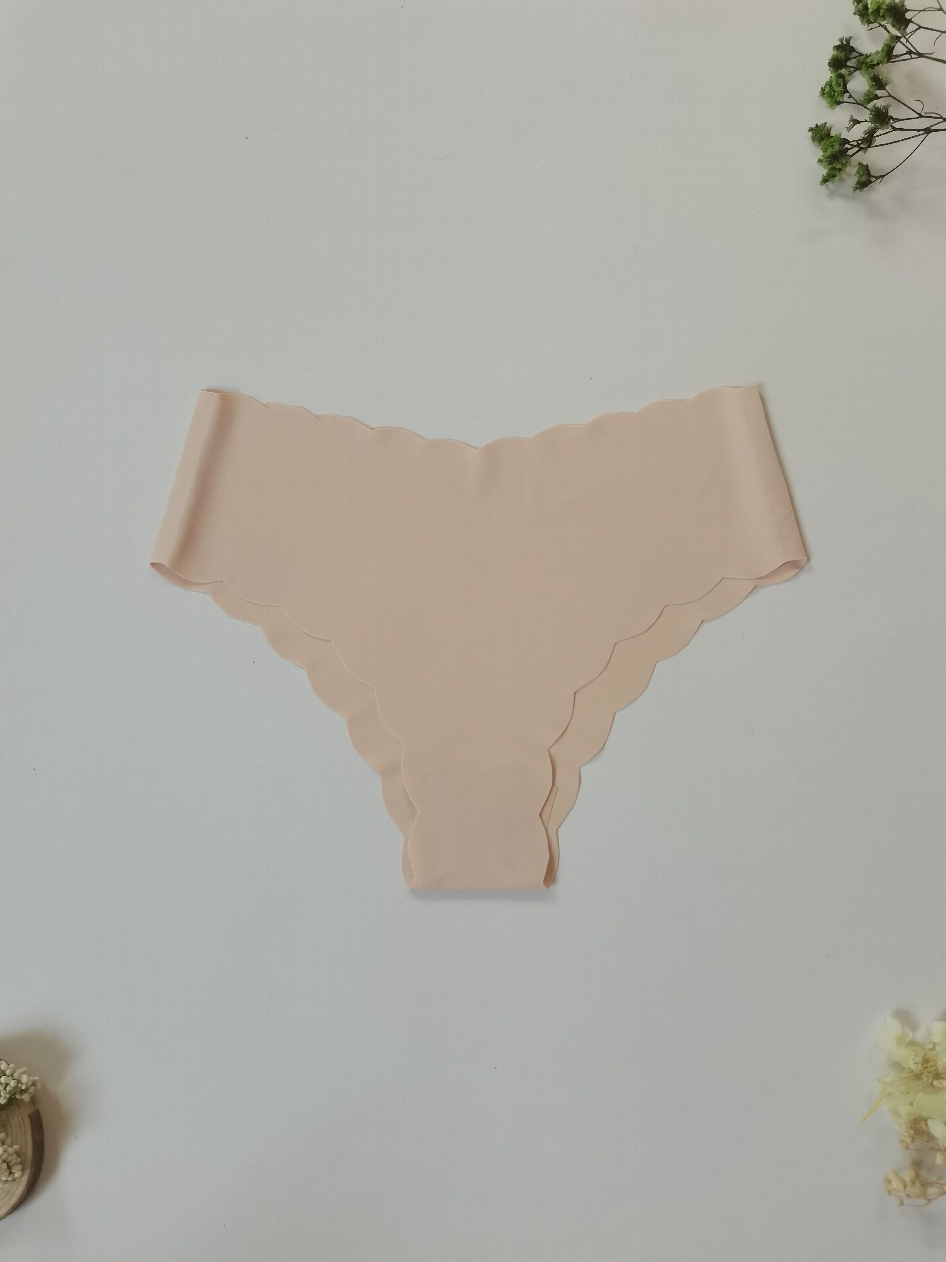 5pcs Scalloped Trim Briefs Stretchy Intimates Panties