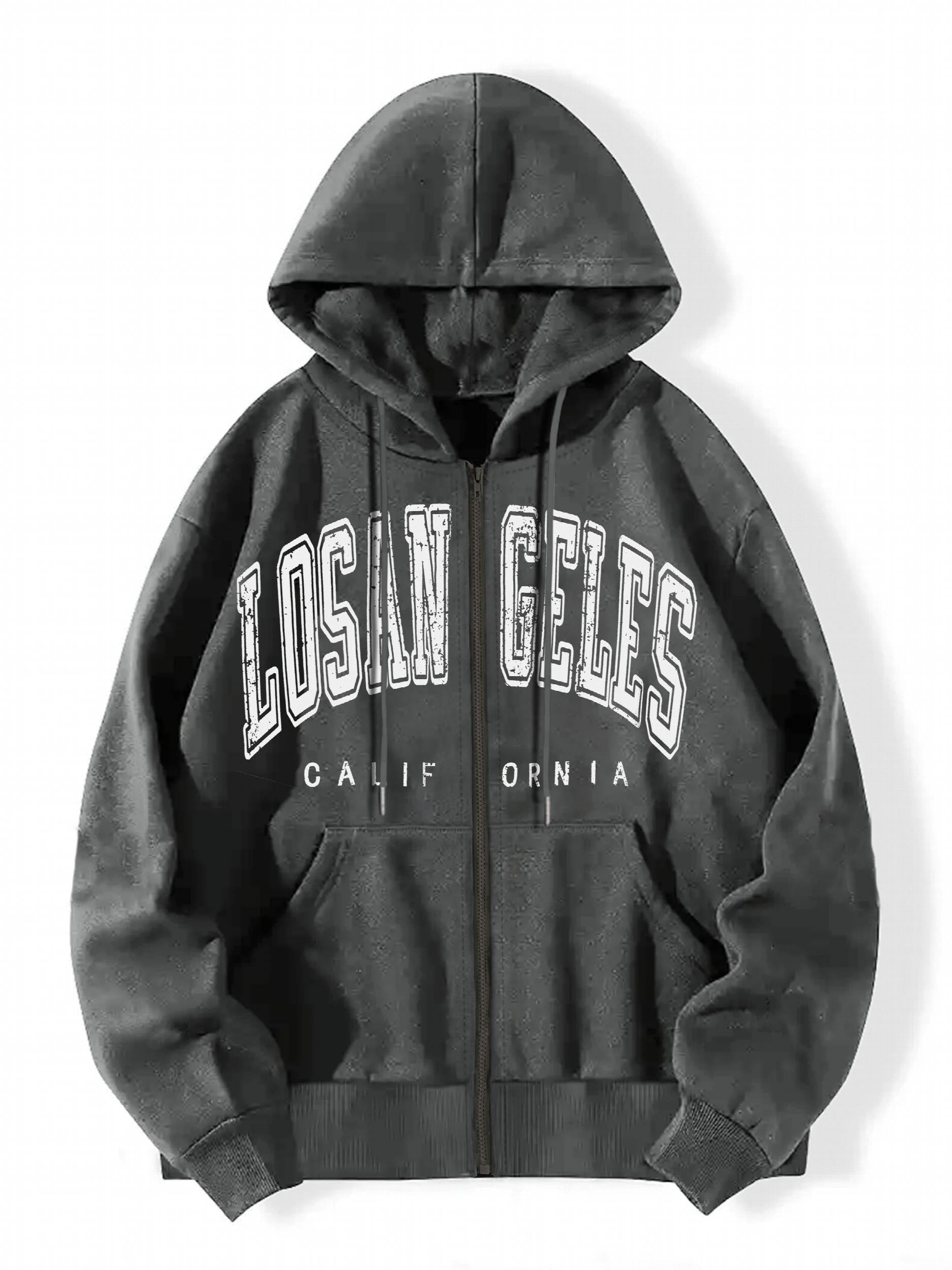 Graphic Casual Sports Hooded Sweatshirt Zipper Drawstring Hoodie