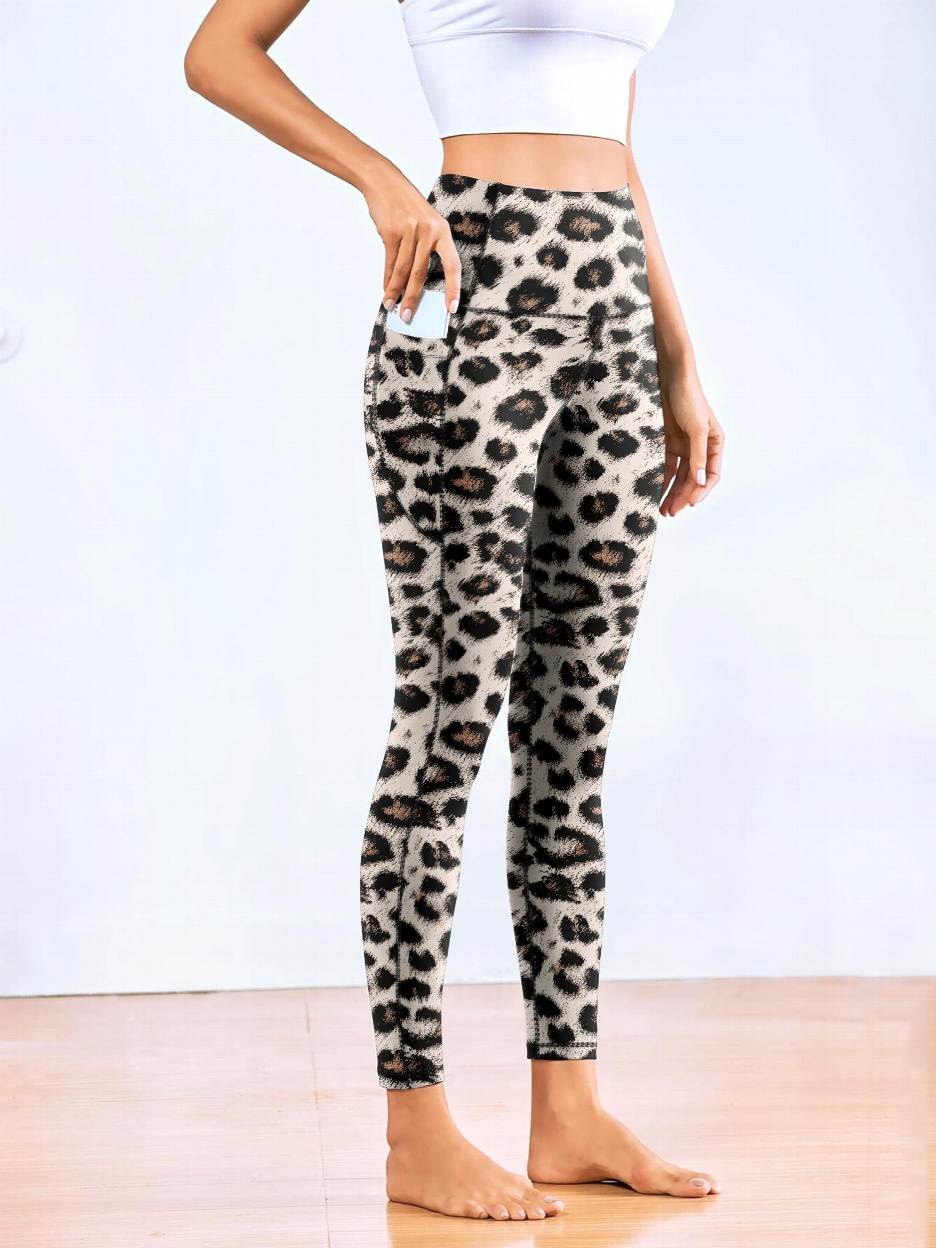 Leopard Print Slimming Yoga Leggings High Waist Fitness Workout Sports Tights