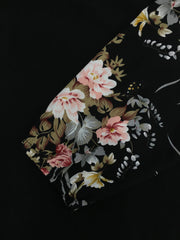 Dress Women's Plus Colorblock Floral Print Lantern Sleeve Tie Neck In