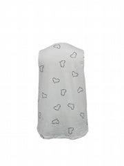 Heart Print Square Neck Tank Top