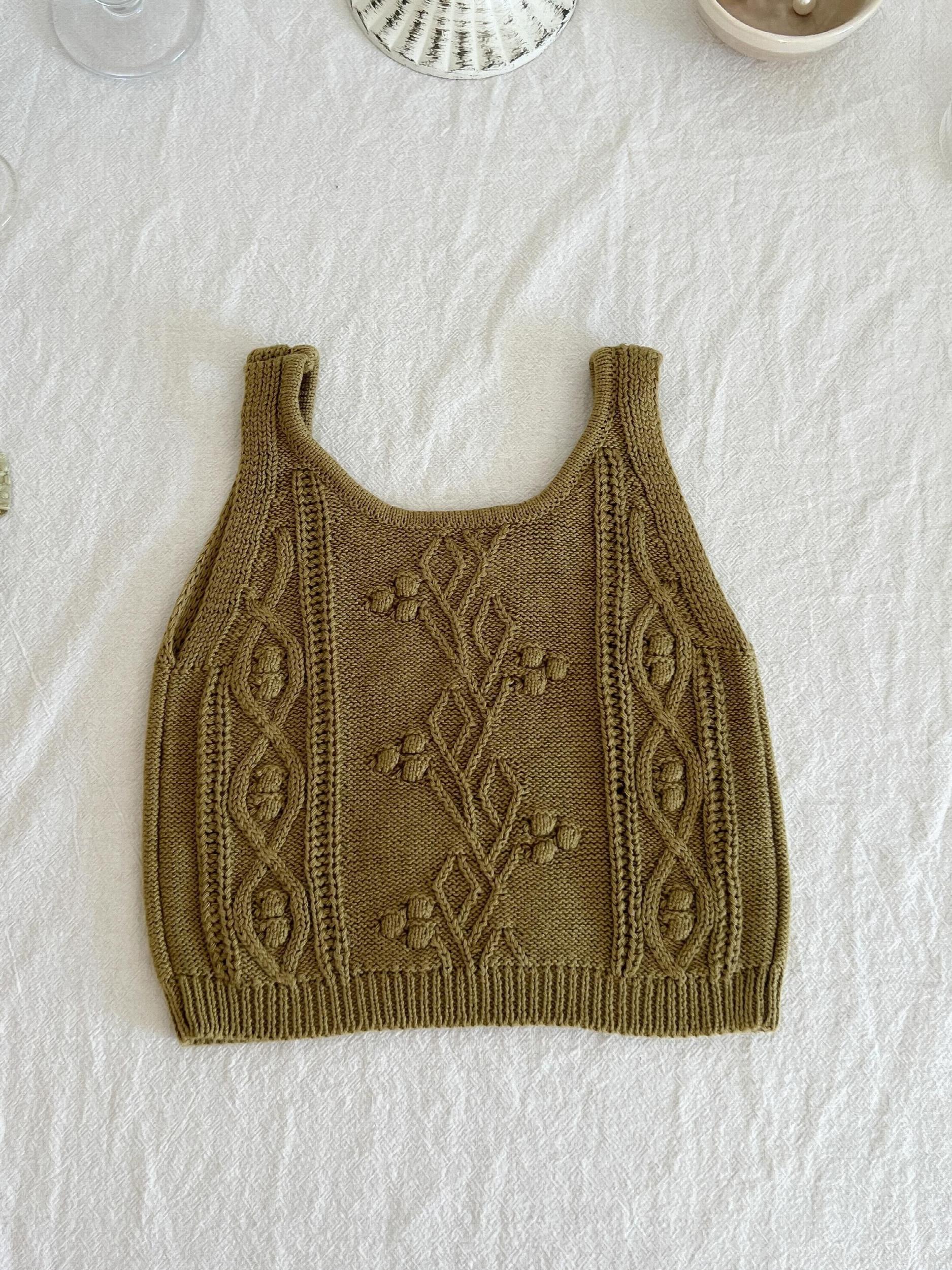 Baby Girl's Knitted Crop Top & Casual Blouse Set