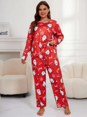 Christmas Loungewear Set: Plus Long Sleeve T-Shirt & Pants