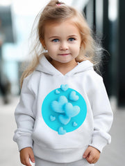 2pcs Heart Graphic Hoodies Pants Set Girls
