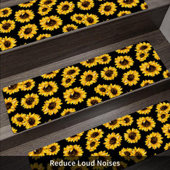 Sunflower Stair Treads Non Slip Carpet Mat Indoor Stair Runners Washable