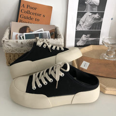 Colorblock Lace Up Platform Sneakers Low Top Women's Shoe