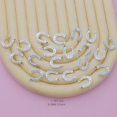 20pcs Antique Silver Charms Horseshoe Spacer Beads Vintage U Shape Loose Beads
