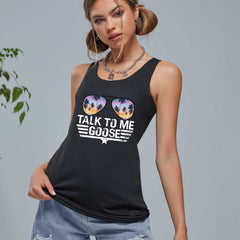 Coconut Tree Pattern Tank Top for Yoga Running