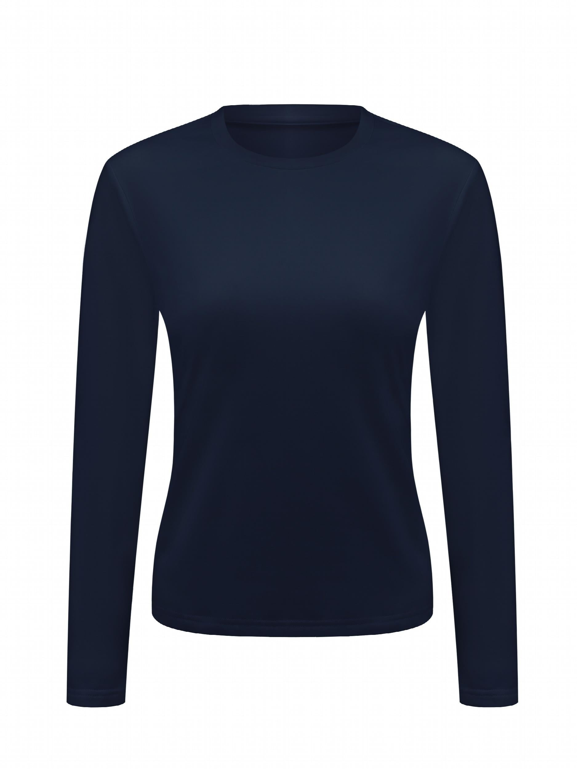 4pcs Long Sleeve Round Neck Warm T Shirt Solid Base Layer Top
