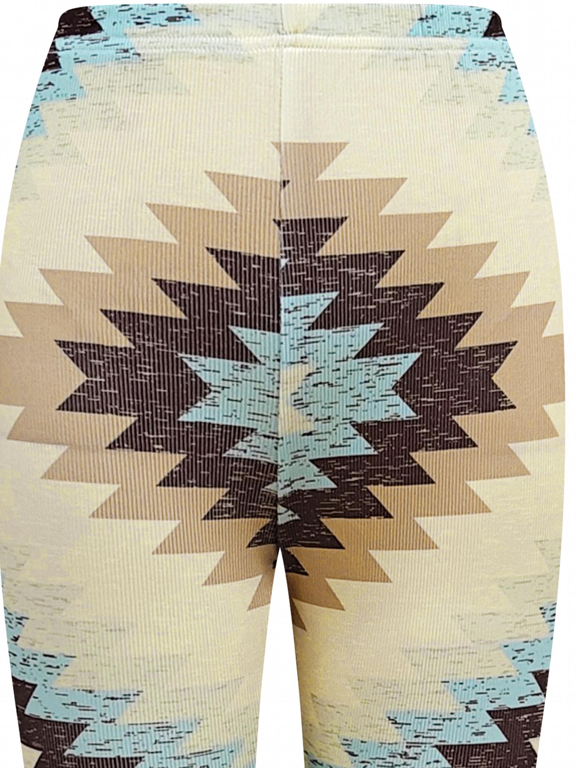Ethnic Style Geometric Pattern Sports Leggings Yoga Tight Pants