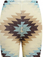 Ethnic Style Geometric Pattern Sports Leggings Yoga Tight Pants