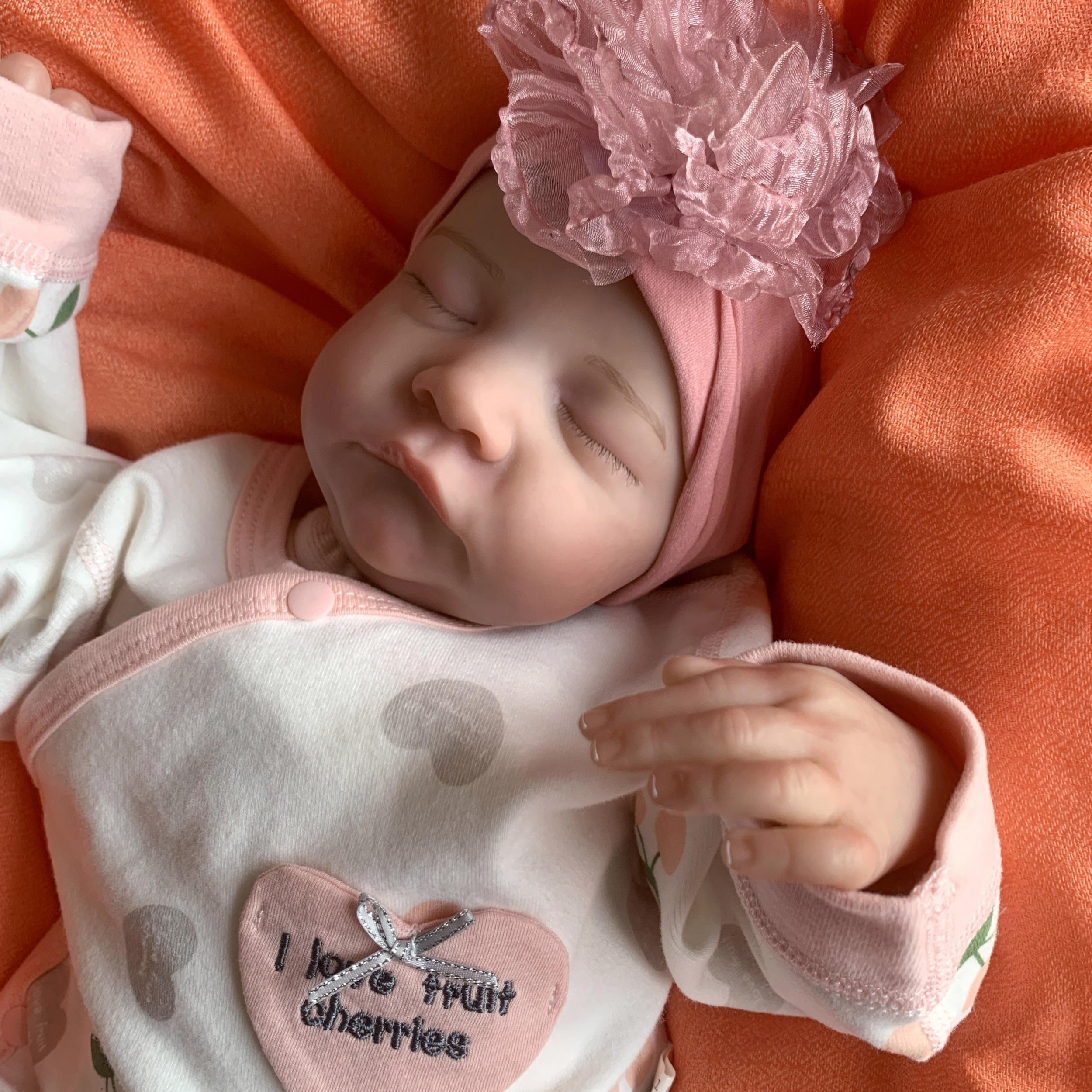 Reborn Baby Dolls Asleep 3D Skin Visible Veins Lifelike Newborn Doll Toy Gift
