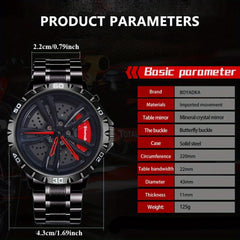 BOYADKA High Performance Sports Watch with Rotating Wheel Stainless Steel Strap
