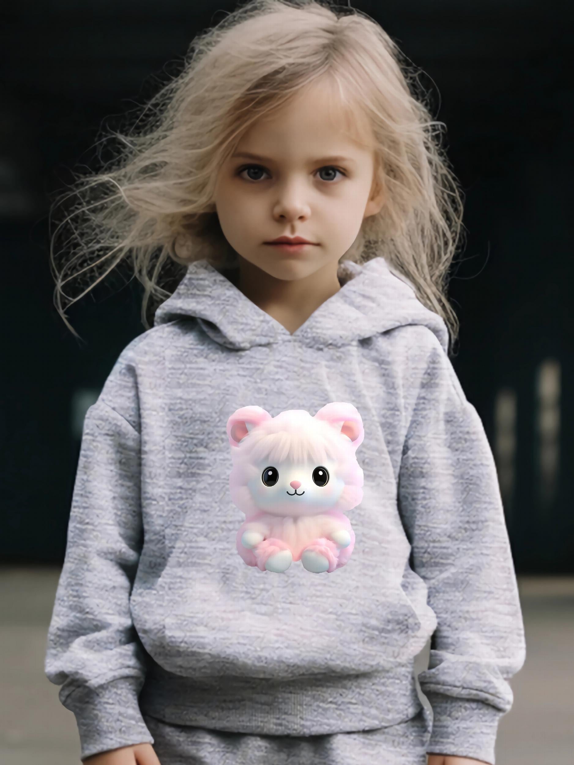 Kid's Cartoon Toy Print Hoodie & Pants Set Girl's Sporty Clothes