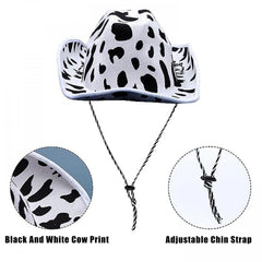 Cow Print Cowboy Hat One Size Fits Most People Print Hat