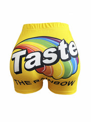Funny Letter Print Shorts Sexy Butt Lifting Summer Women's Clothing