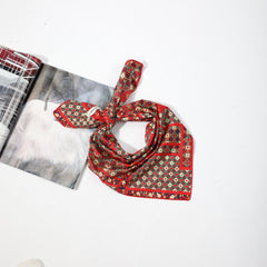 Geometric Paisley Print Bandana Boho Satin Square Scarf Headband