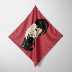 Vintage Skull Print Red Bandana Head Scarf For Women