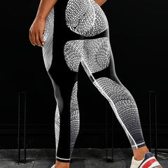 Block Print High Waist Yoga Pants
