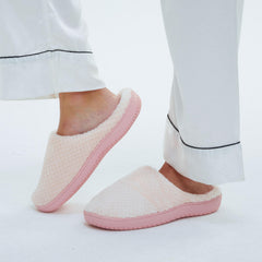 Women's Memory Foam Platform Slippers Warm Plaid Indoor Shoes
