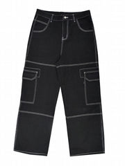 Cotton Patchwork Men's Cargo Pants Loose Baggy Casual Outdoor Work
