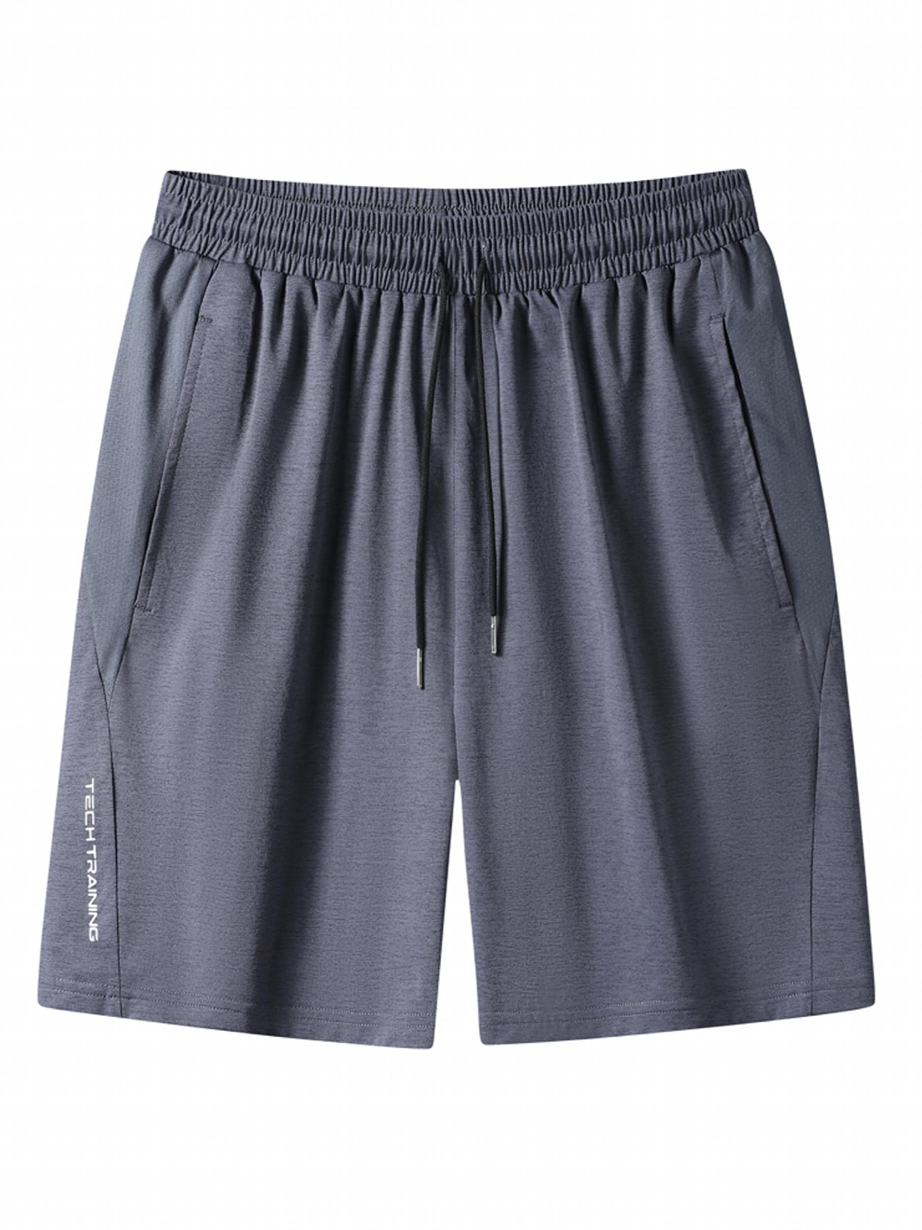 Men's Quick Dry Stretch Waist Shorts with Pockets for Gym Summer Training