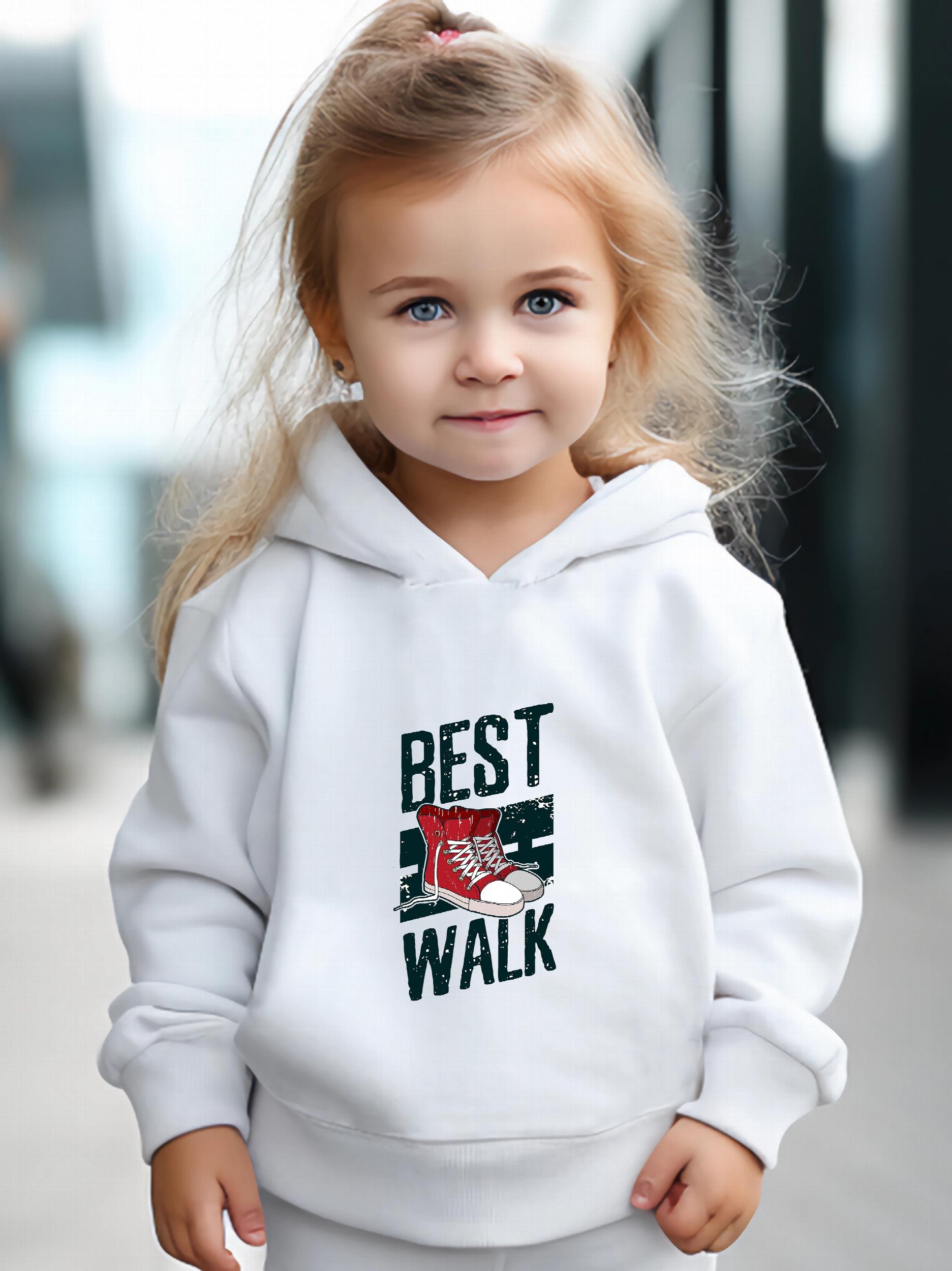 Girls 2pcs Shoes Print Hoodies Jogger Pants Set Sports