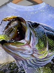 Men's Fishing Graphic T Shirt 3D Digital Print Active Stretch