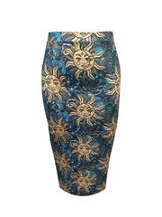 Sun Print High Waist Bodycon Skirt
