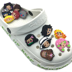 12pcs Cartoon Shoes Charms for Clogs Jigs Slides Sandals PVC Decorations