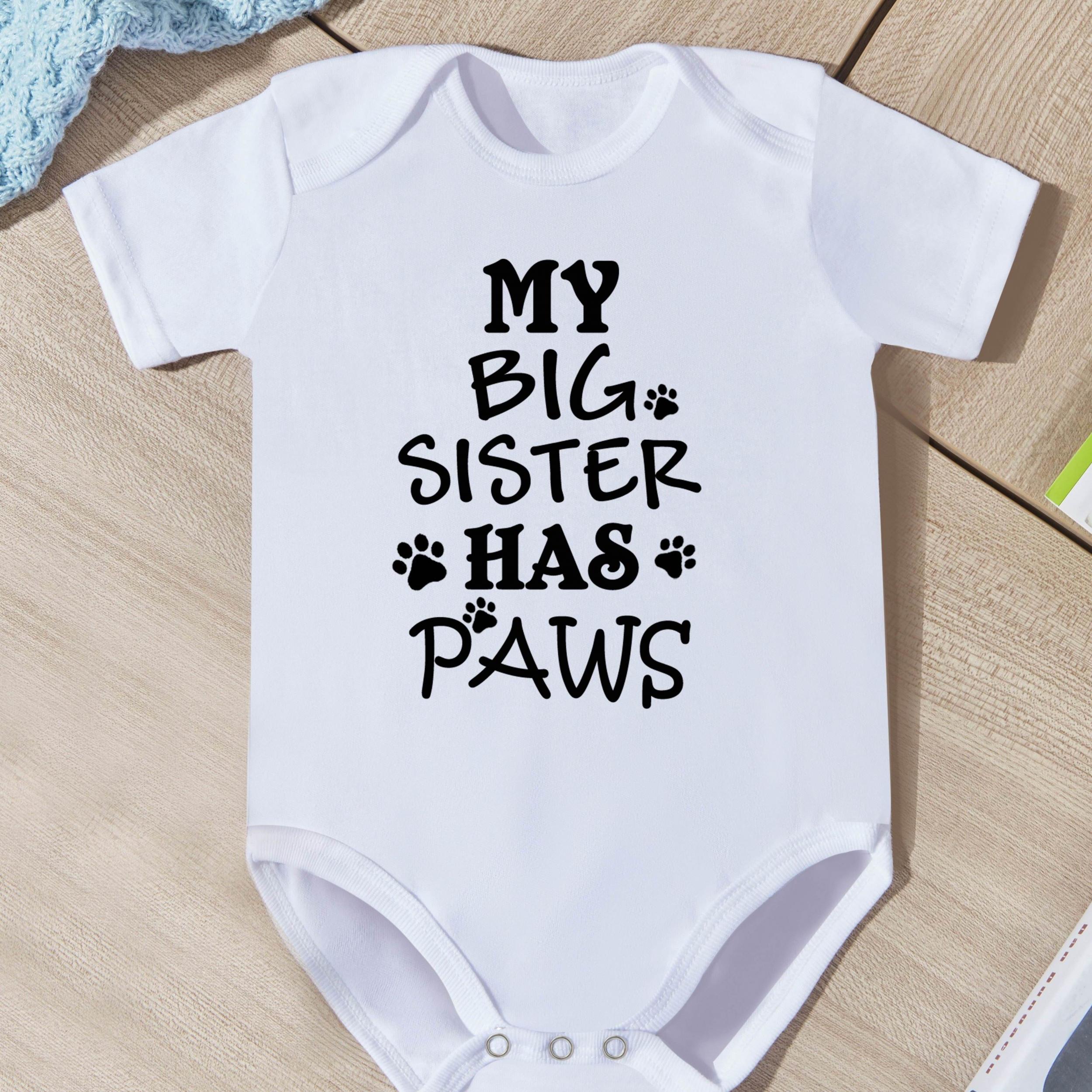 Paws Big Sis Romper Short Sleeve Onesie