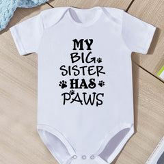 Paws Big Sis Romper Short Sleeve Onesie