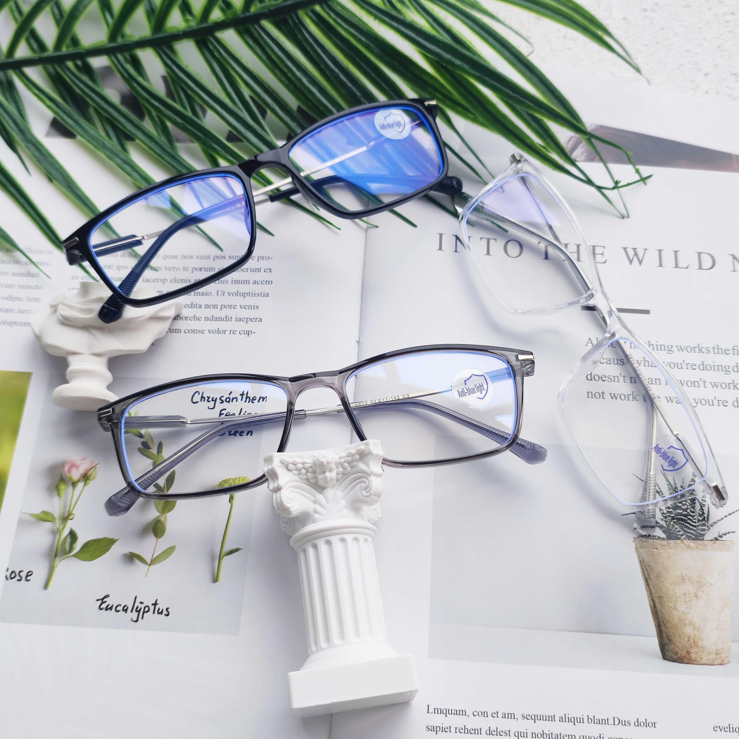 Men's Decorative Anti Light Reading Glasses with Pouch