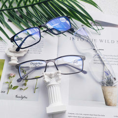 Men's Decorative Anti Light Reading Glasses with Pouch