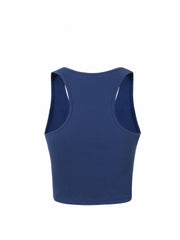 Solid Crew Neck Tank Top Sleeveless Racerback Top for Summer