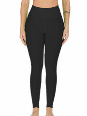 Honeycomb Bubble Slimming Yoga Leggings High Stretch Sports Tight Pants