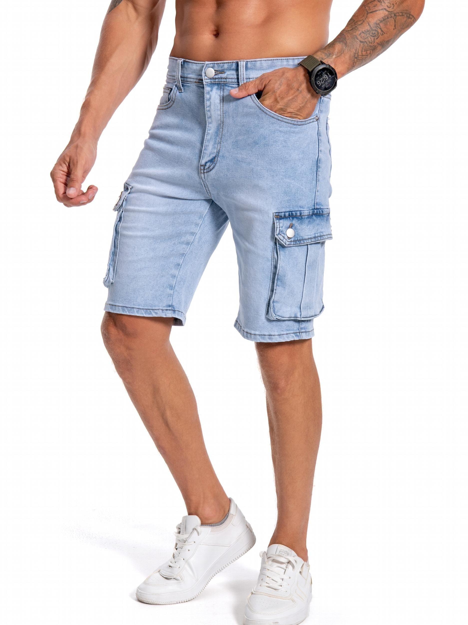 Men's Distressed Denim Shorts Street Style Casual Summer Wear