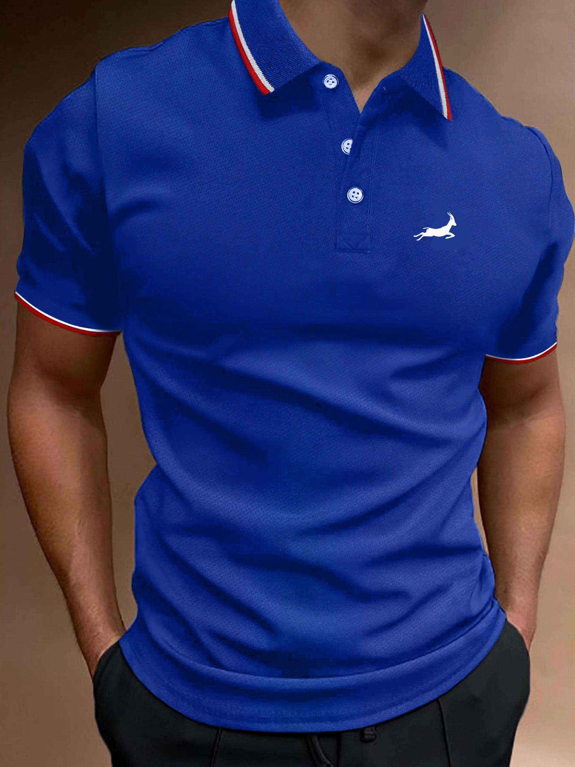 ELK Men's Golf Short Sleeve Shirt Breathable Top for Athletic Gym