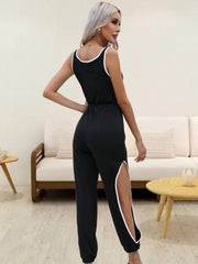 Sleeveless Lounge Jumpsuit Round Neck Women's Loungewear