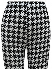 Houndstooth Print Flare Pants High Stretch Bell Bottom Sports Pants