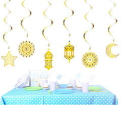 Golden Moon Star Hanging Ornament for Holiday Party Decoration